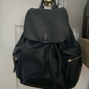 Black Leather Backpack